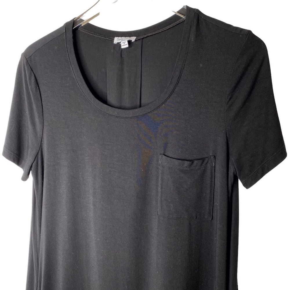 Splendid Charli T-shirt MIDI Dress Pockets Black Size Small - Picture 8 of 11